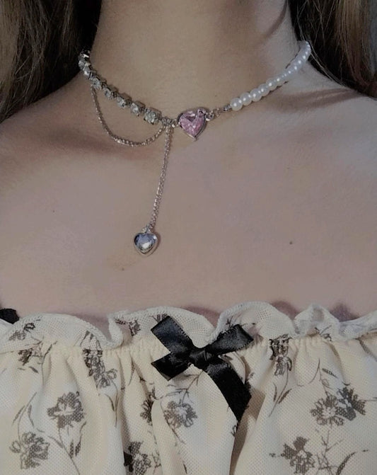 Rose heart necklace