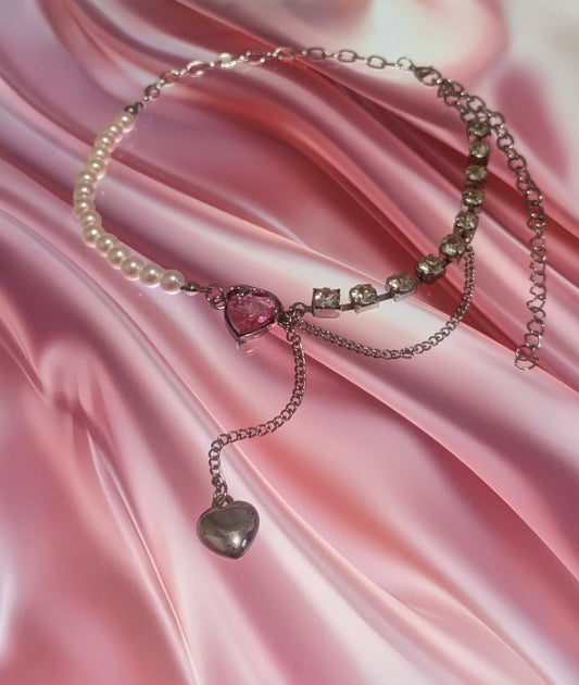 Rose heart necklace